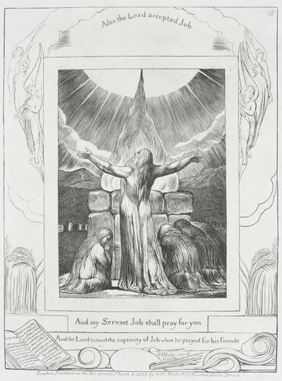 ヨブの祈りが聞き入れられた 作： William Blake