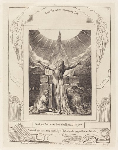 ヨブの犠牲 作： William Blake