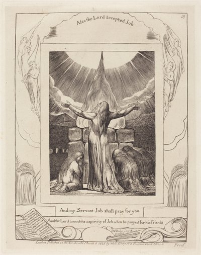 ヨブの犠牲 作： William Blake