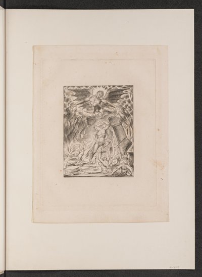 サタンに圧倒されるヨブの息子と娘 作： William Blake
