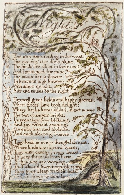 夜、1789 作： William Blake