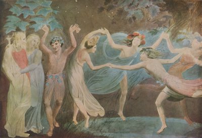 オベロン、チタニア、パック、妖精のダンス、1786年 作： William Blake