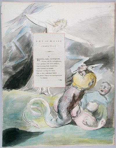 「音楽のオード」、「トマス・グレイの詩」のデザイン95 作： William Blake