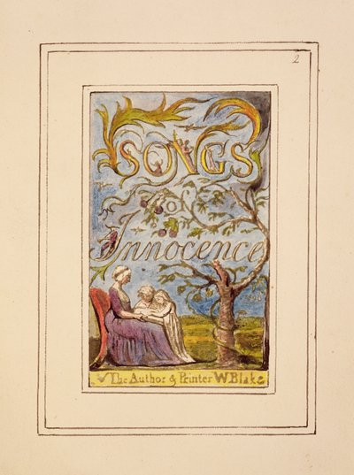 P.124-1950.pt2 『Songs of Innocence』のタイトルページ：Songs of Innocence and of Experience（copy R）c.1802-08（etching、ink and wc）のプレート2 作： William Blake