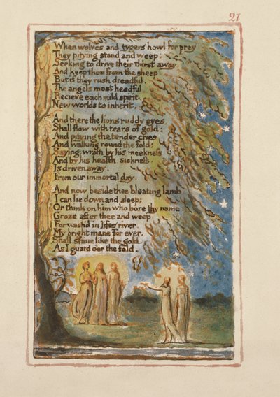 P.125-1950.pt21 Night（続き）：Songs of Innocence and of Experience（copy AA）c.1815-26（etching、ink and wc）のプレート21 作： William Blake