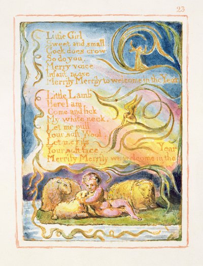 P.125-1950.pt23春（続き）：Songs of Innocence and of Experience（copy AA）c.1815-26（etching、ink and wc）のプレート23 作： William Blake