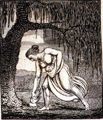 P.437-1985 「木の下で彼を見つけた」、『男女のための、楽園の門』の挿絵、1793年5月17日発行。1793年5月17日（彫版）。 作： William Blake
