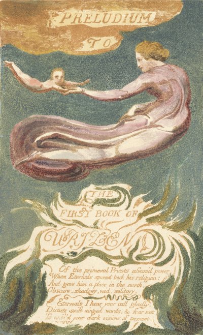 「ウリゼンの本への前奏曲」、「ウリゼンの最初の本」のプレート2 作： William Blake