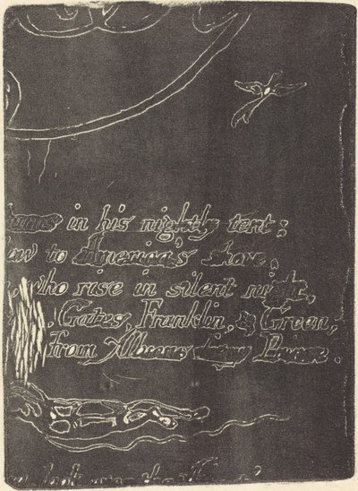 「A Prophecy」のキャンセルされたプレートのフラグメントからの再攻撃 作： William Blake