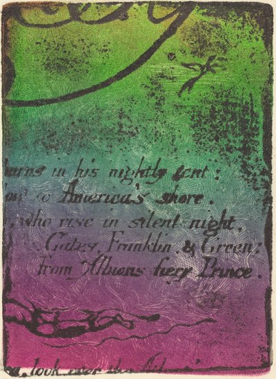 「A Prophecy」のキャンセルされたプレートのフラグメントからの再攻撃 作： William Blake
