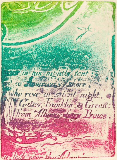 1793年の「A Prophecy（予言）」のキャンセルされたプレートの断片からの再作成。 作： William Blake