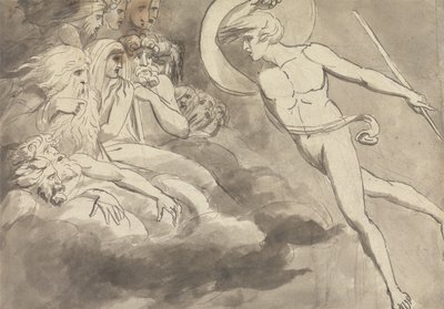 カオスの宮廷に近づくサタン 作： William Blake