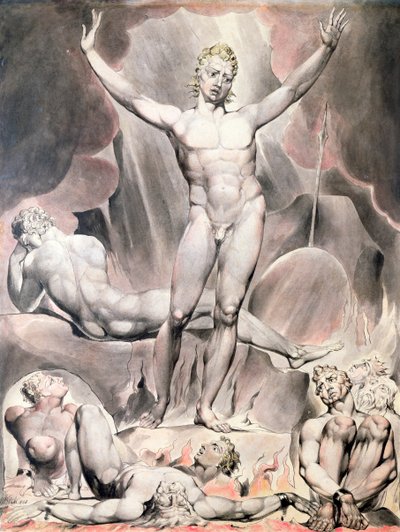 反逆の天使を喚起するサタン」1808年 作： William Blake
