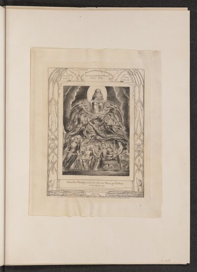 神の玉座の前のサタン」（1825年）。 作： William Blake