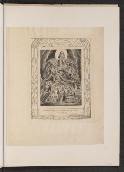 神の玉座の前のサタン」（1825年）。 作： William Blake