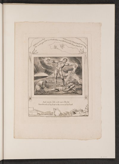 おできでサタンスマイティングジョブ 作： William Blake