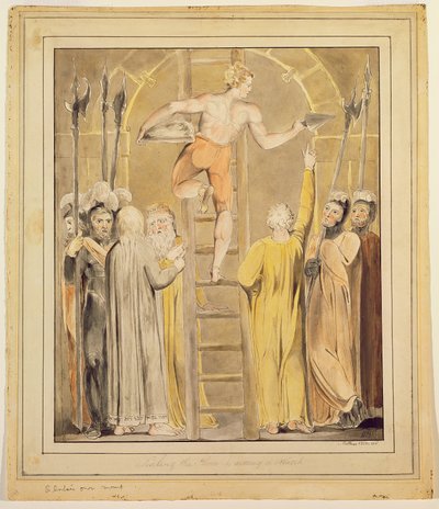 石を封印して時計をセットする 作： William Blake
