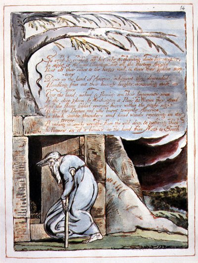 "So Cried He"「アメリカ、ある予言」よりプレート12 作： William Blake