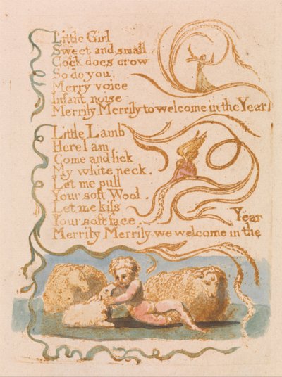 イノセンスの歌、プレート26、春（ベントレー23） 作： William Blake