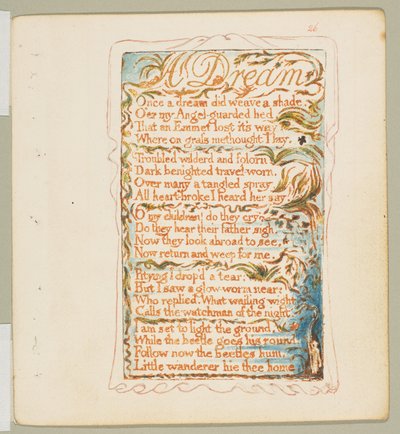 無邪気さと経験の歌。夢、1825年頃。 作： William Blake