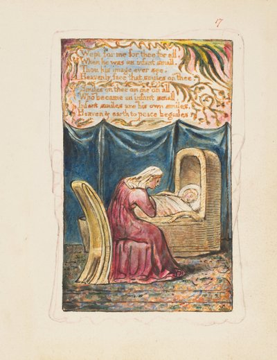 純真の歌と経験の歌。揺りかごの歌 2枚目Wept for me..., ca. 1825. 作： William Blake