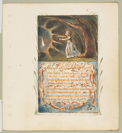 無邪気さと経験の歌。リトル・ボーイ・ロスト」1825年頃 作： William Blake