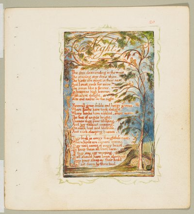 無邪気さと経験の歌。夜、1825年頃。 作： William Blake