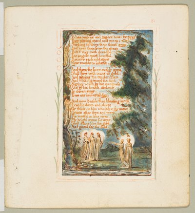 純真の歌、そして経験の歌。夜の第2プレート。狼とタイガーがどうやって...、1825年頃。 作： William Blake