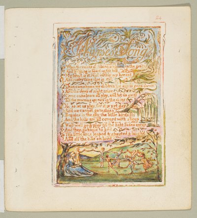 無邪気さと経験の歌看護婦の歌、1825年頃。 作： William Blake