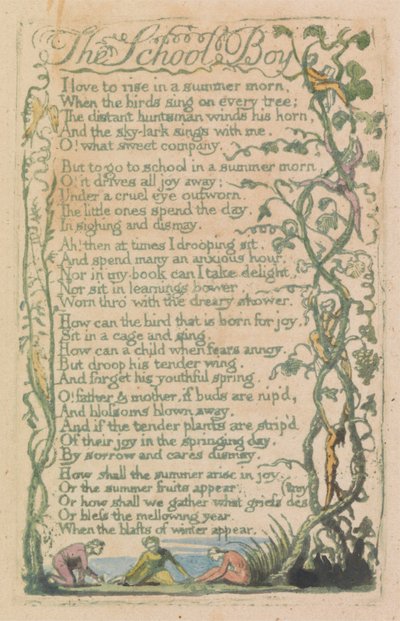 無垢と経験の歌、プレート12、「春」（Bentley 23） 作： William Blake