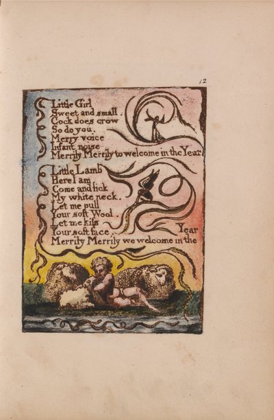 イノセンスとエクスペリエンスの歌、プレート12、春（ベントレー23） 作： William Blake