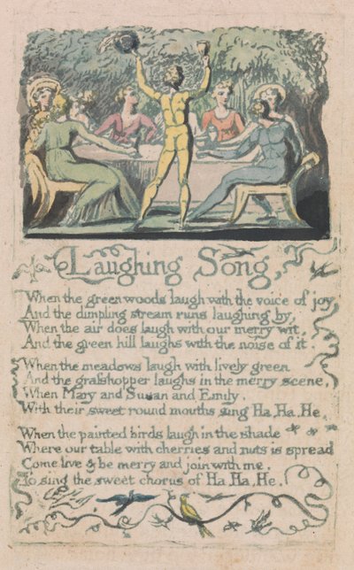 無垢と経験の歌、プレート14、笑う歌（ベントレー15） 作： William Blake