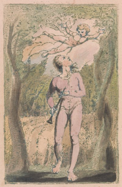 イノセンスと経験の歌、プレート 1、イノセンスの口絵 (ベントレー 2) 作： William Blake