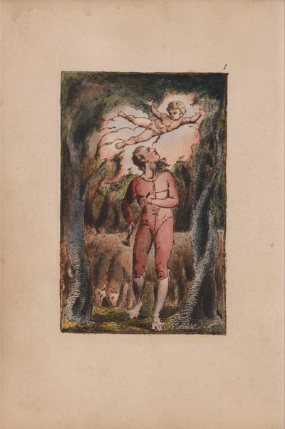 イノセンスと経験の歌、プレート1、イノセンス口絵（ベントレー2） 作： William Blake