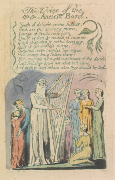 無垢と経験の歌、プレート 22、「発見された少女」 (Bentley 36) 作： William Blake