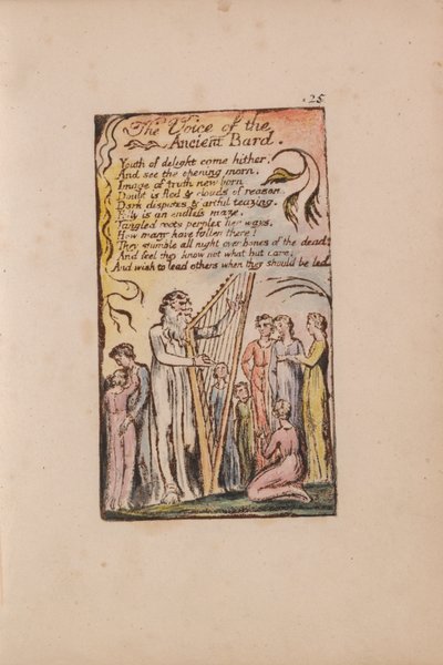 無垢と経験の歌、プレート25、古代のバードの声（ベントレー54） 作： William Blake