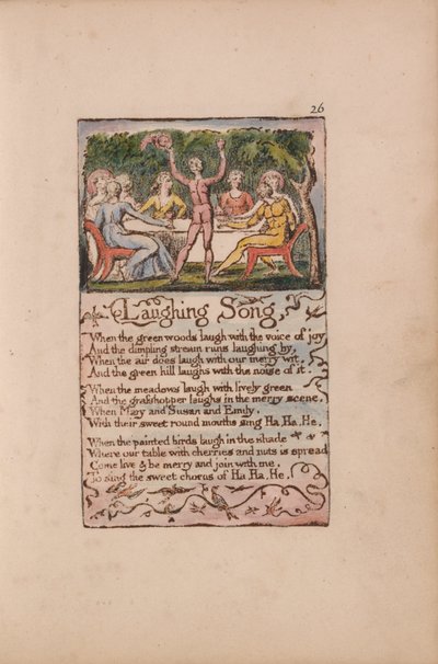 無垢と経験の歌、プレート26、笑う歌（ベントレー15） 作： William Blake