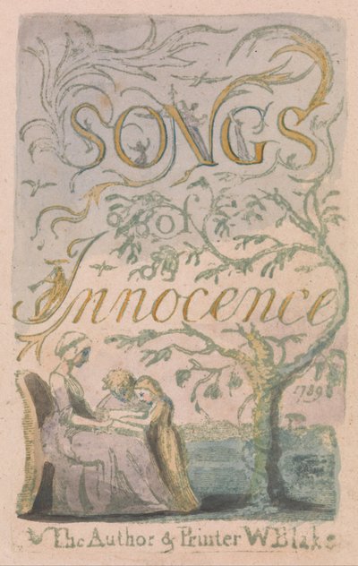 イノセンスと経験の歌、プレート2、イノセンスのタイトルページ（ベントレー3） 作： William Blake