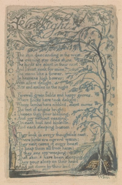 イノセンスとエクスペリエンスの歌、プレート30、ナイト（ベントレー20） 作： William Blake