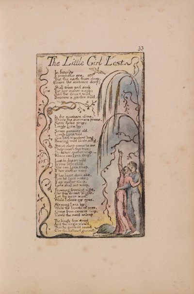 無垢と経験の歌、プレート33、失われた少女（ベントレー34） 作： William Blake