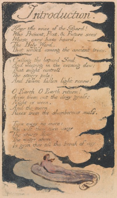 イノセンスと経験の歌、プレート34、はじめに（ベントレー30） 作： William Blake