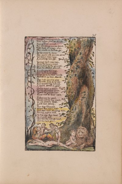 無垢と経験の歌、プレート35、見つかった小さな女の子（ベントレー36） 作： William Blake