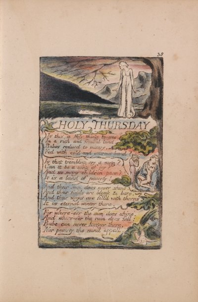 イノセンスと経験の歌、プレート38、聖木曜日（ベントレー33） 作： William Blake