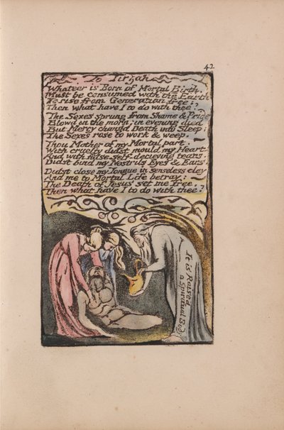 無垢と経験の歌、プレート42、ティルザへ（ベントレー52） 作： William Blake