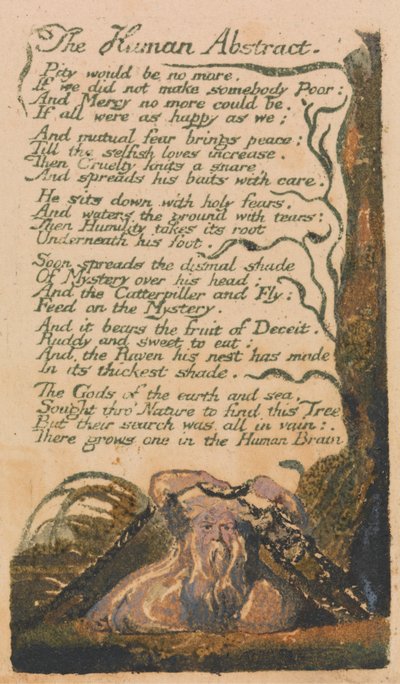 無垢と経験の歌、プレート46、「人間の抽象」（Bentley 47） 作： William Blake