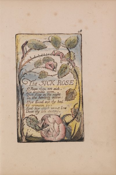 無垢と経験の歌、プレート48、シックローズ（ベントレー39） 作： William Blake