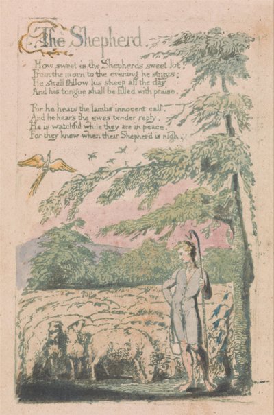 イノセンスとエクスペリエンスの歌、プレート4、シェパード（ベントレー5） 作： William Blake