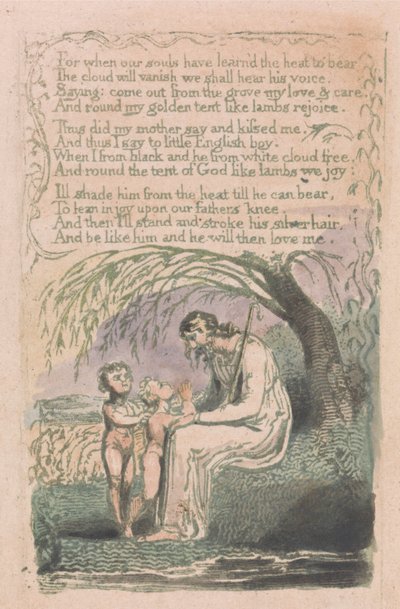 無垢と経験の歌、プレート6、リトルブラックボーイ（ベントレー10） 作： William Blake