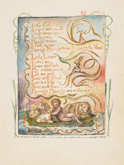 イノセンスと経験の歌: 春 セカンドプレート: リトルガール, ca. 1825年。 作： William Blake