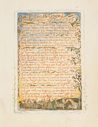 無邪気さと経験の歌。The Chimney Sweeper（煙突掃除人）1825年頃 作： William Blake